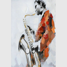 Συνήθειας ελαιογραφίας σύγχρονο αφηρημένο ντεκόρ δωματίων Saxophone καμβά τέχνης χειροποίητο