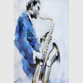 Πλαισιωμένο σύγχρονης τέχνης όργανο Saxophone ελαιογραφίας διακοσμητικό για το εγχώριο εσωτερικό